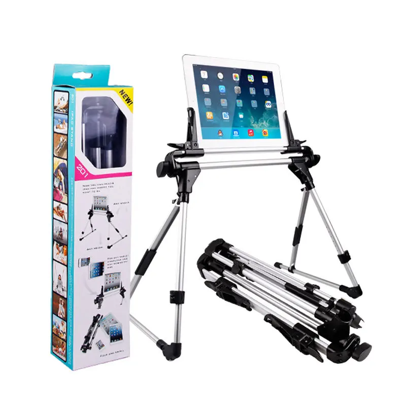 Foldable Aluminum Tablet Phone Stand with Multi Angle Adjustment, PVC Support, Compact Carry for Desktop Bedside Live Streaming
