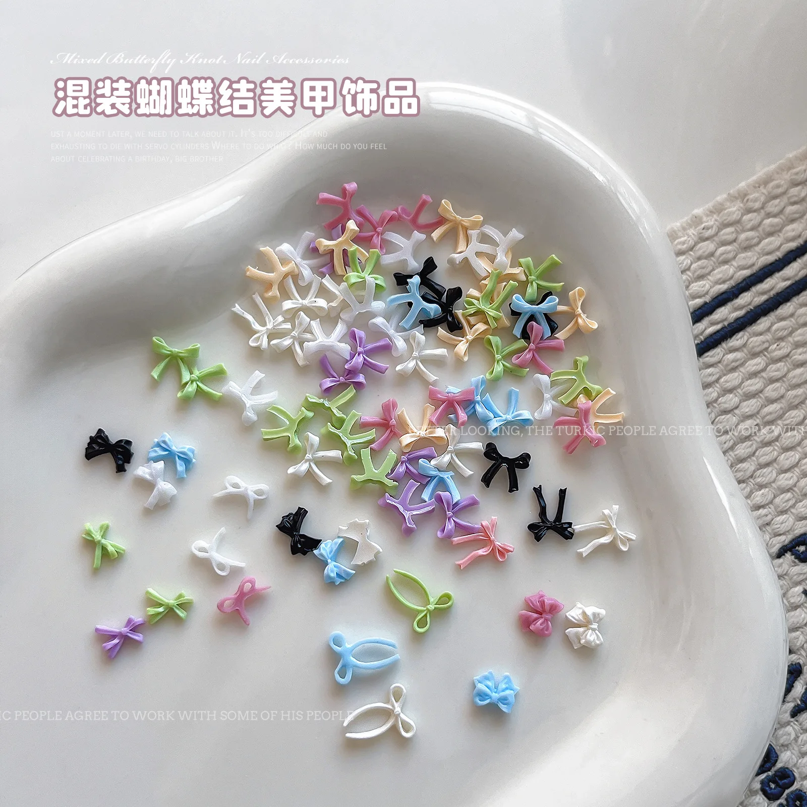 カラフルなリボンネイルアクセサリー、ミックス3Dドーパミンリボン、蝶ネクタイチャーム、ネイルデコレーション用品、キュートなネイルアートパーツ、DIY