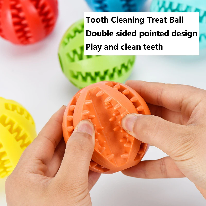 Natural Rubber Pet Dog Toys Dog Chew Toys Tooth Cleaning Treat Ball Extra-tough Interactive Elasticity Ball 5cm for Pet Products