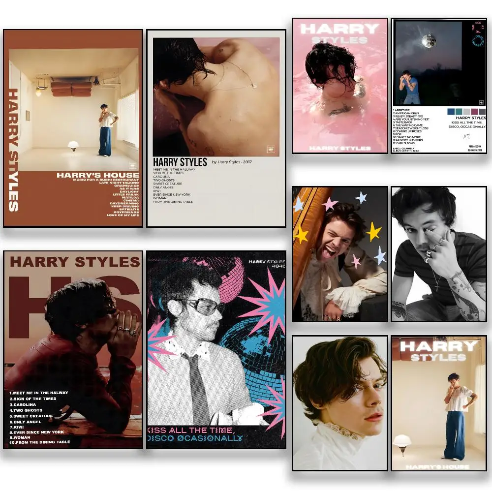 Singer H-Harry Styles British Pop Poster HD Removable Wall Art Gift Bedroom Lounge Dorm Office Gaming Cafe Bars