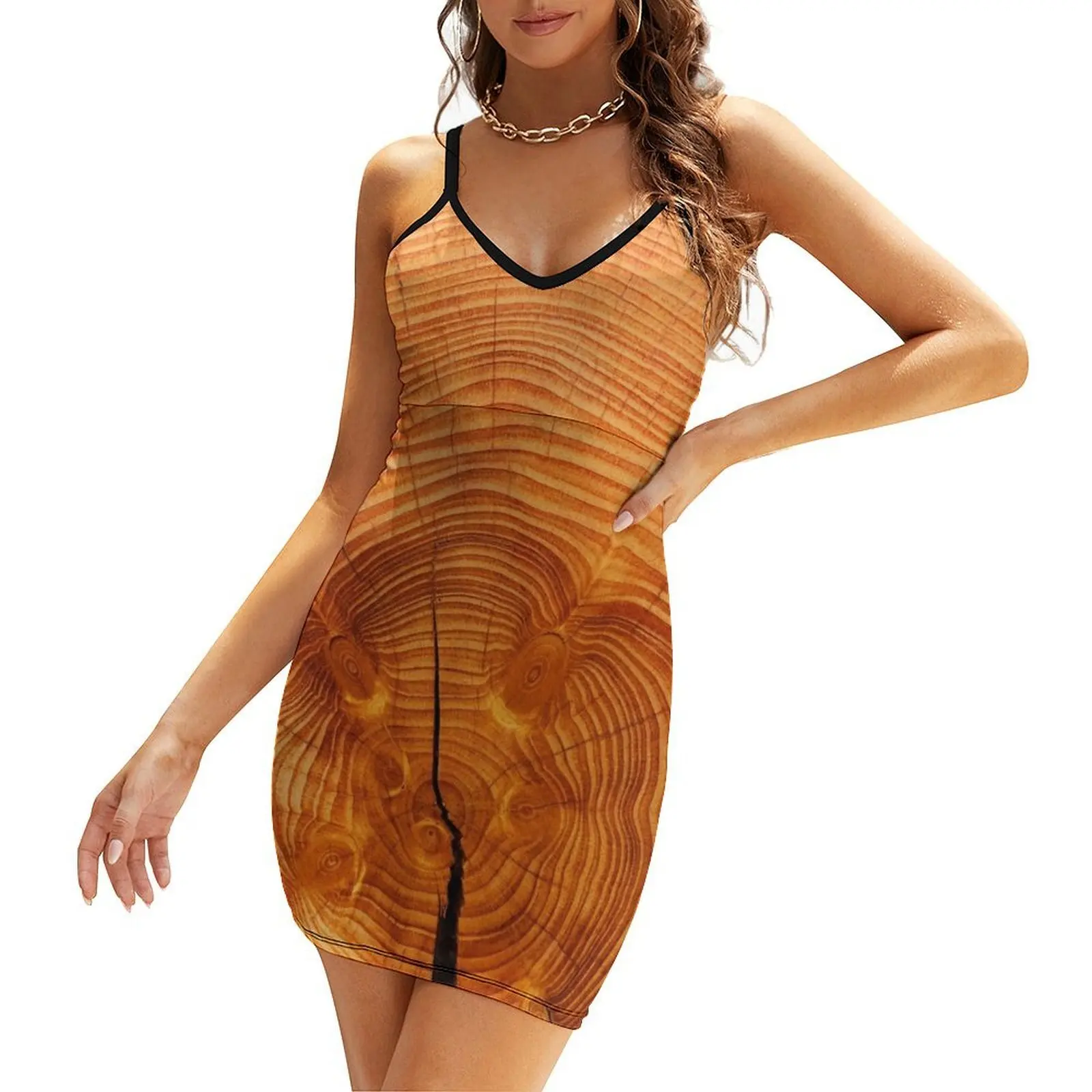 

Wood Grain Sling Dress summer dress woman 2025 trendy Clothing clothes for women