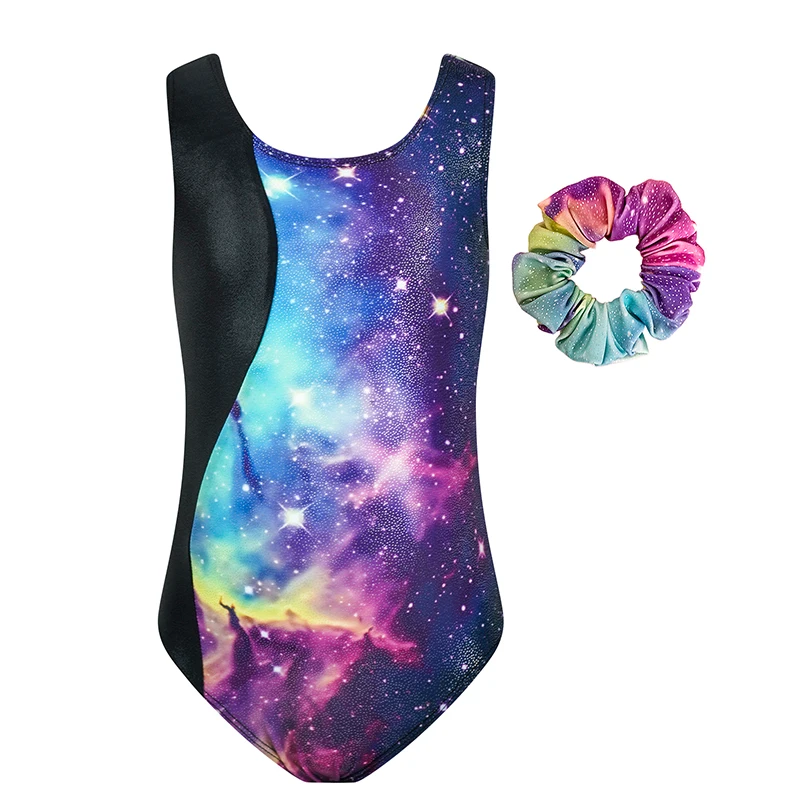 Children Sleeveless Ballet Dance Outfits Kids Gymnastics Leotards Jumpsuit Star Patchwork Black Jumpsuit