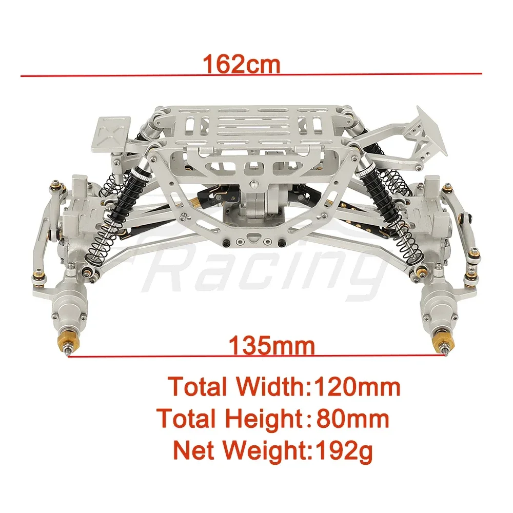 Aluminum Alloy All Metal Assembled Car Chasiss Frame Kit with Axles for 1/24 Axial AX24 AXI00003 Car Truck Model RC Car Upgrade