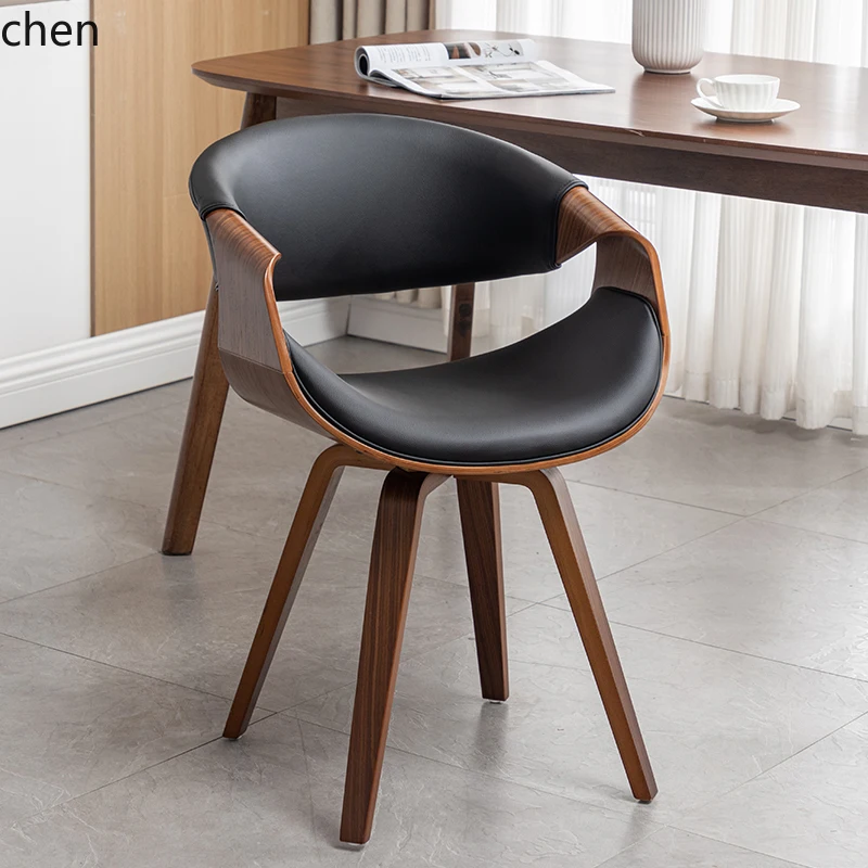 

ZML minimalist dining chair household solid wood stool balcony casual writing by makeup chair rotation