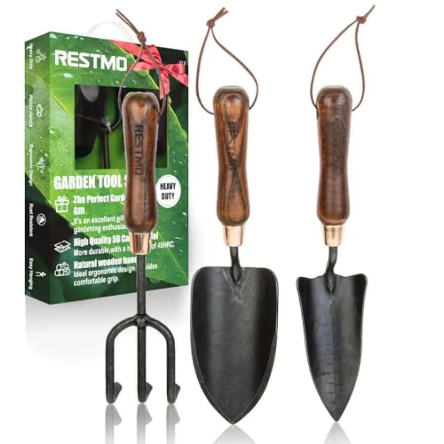 

3-in-1 Heavy Duty s Kit Premium Carbon Steel Garden s with Ergonomic Wooden le Includes Trowel Transplanter and Cultivator Idea