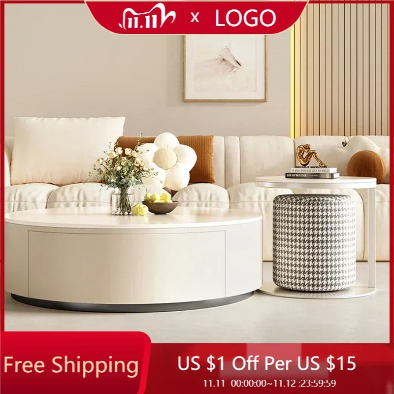 

Modern Vanity Small Table Mobile Bedroom Round Design Luxury Floor Table White Muebles Para El Hogar Furniture Living Room