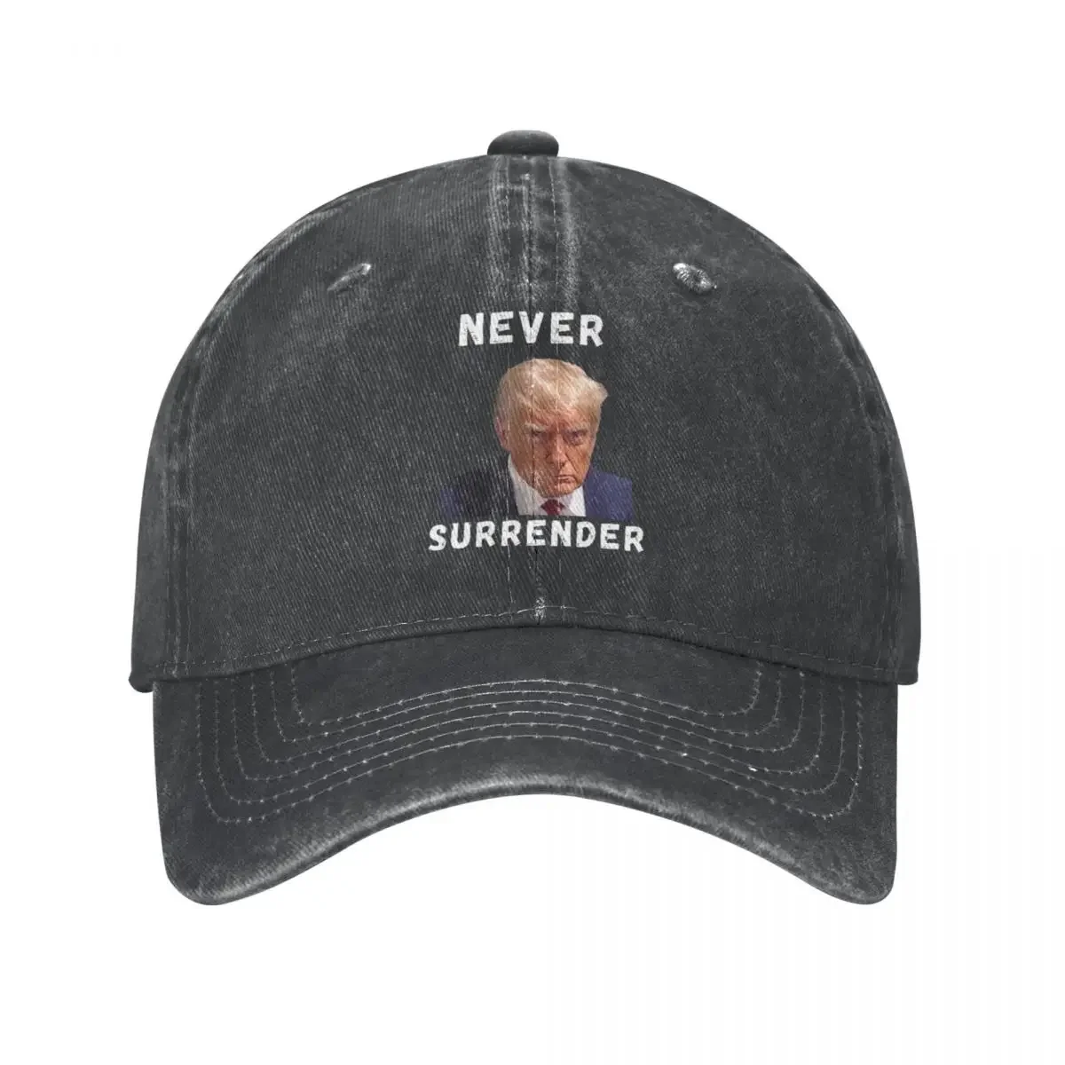 Trump Never Surrender Merch Unisex Baseball Caps Mug Shot Free Trump Distressed Denim Cap Hat Vintage Outdoor Activities Sun Cap