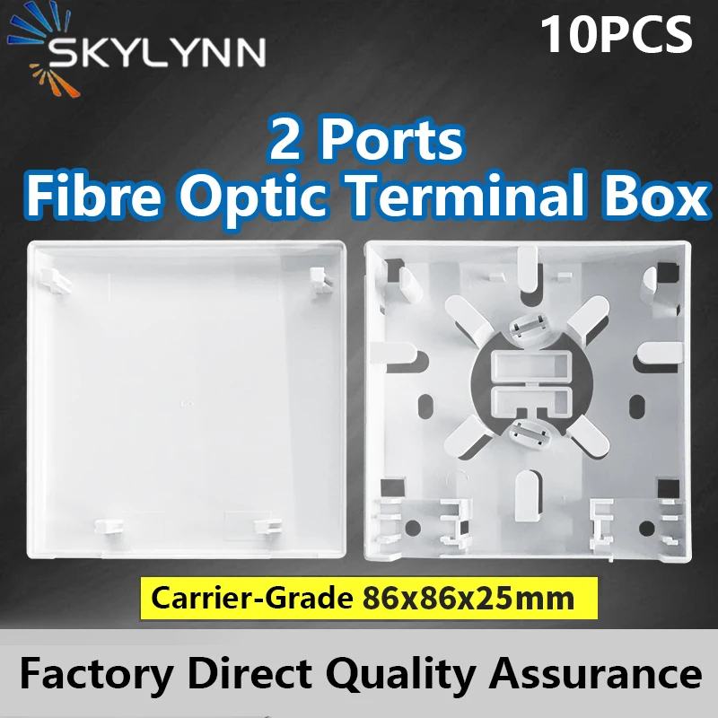 10PCS 2-Port SC/LC Fibre Optic Socket Empty Box ABS with Screws Home Office Hotel Fibre Optic Panel Boxes