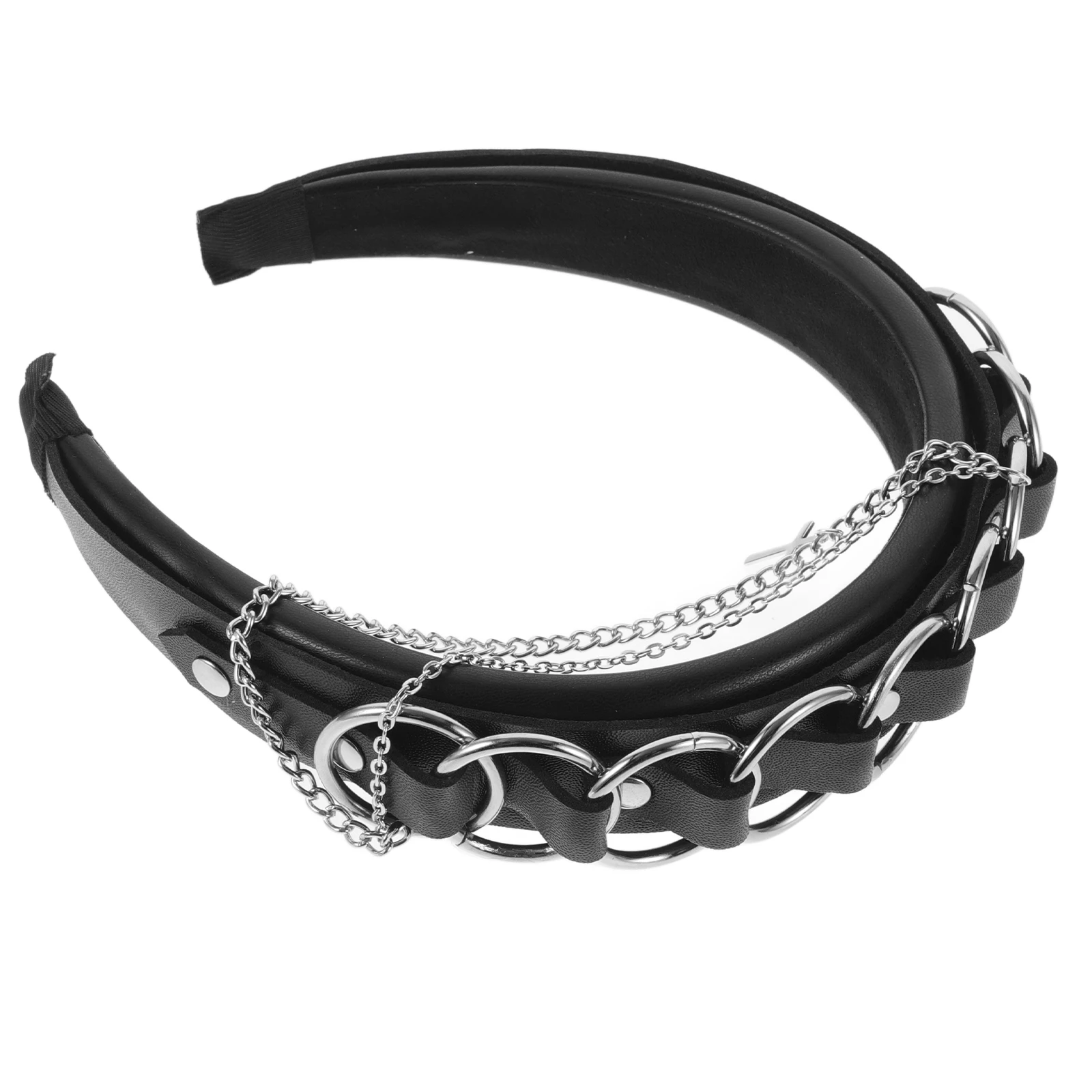 

Goth Headband Punk Lolita Gothic Hair Accessories Dark Chains Cross Decoration Non Slip Hair Band for Women Gothic Headpiece