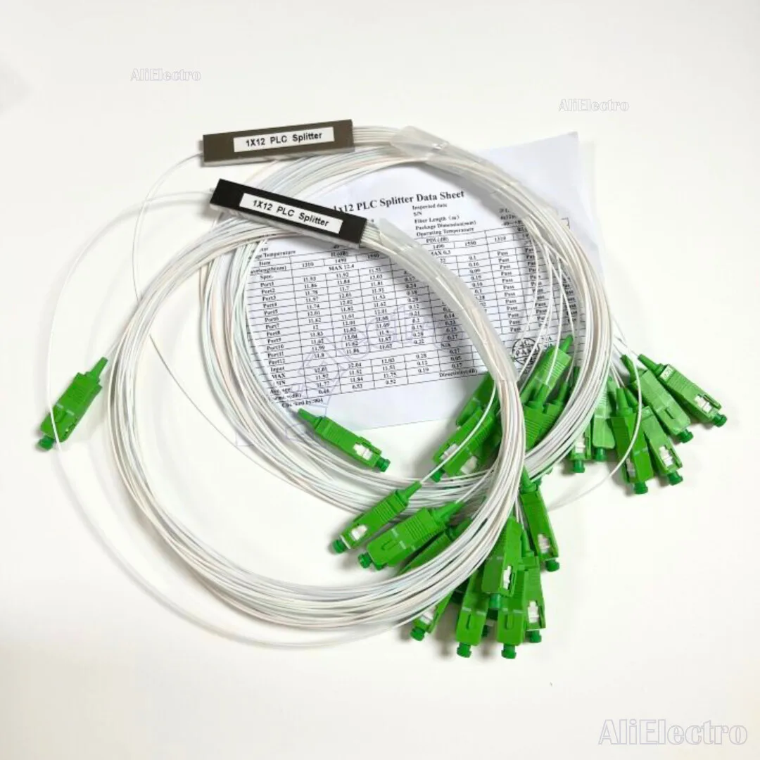 Imagem -03 - Apc Divisor de Fibra Óptica Cor Branca Plc 1x12 sm Modo Único 0.9 mm Ftth Pcs Lot sc