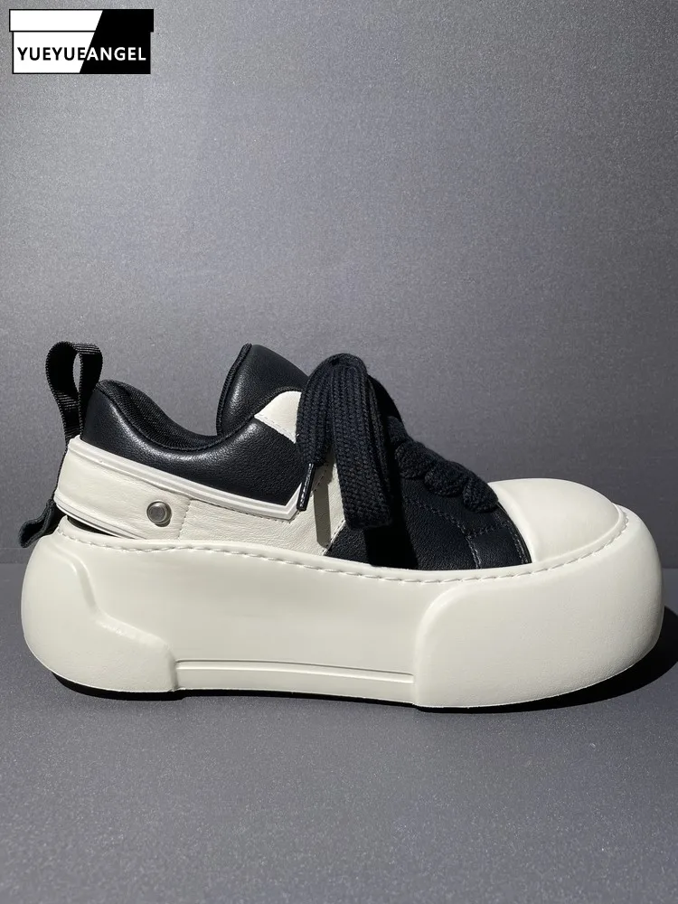 

Мужские туфли на толстой платформе из натуральной воловьей кожи, повседневная обувь на шнуровке с круглым носком, модная обувь с низким вырезом, весна-осень, горячая распродажа, кроссовки