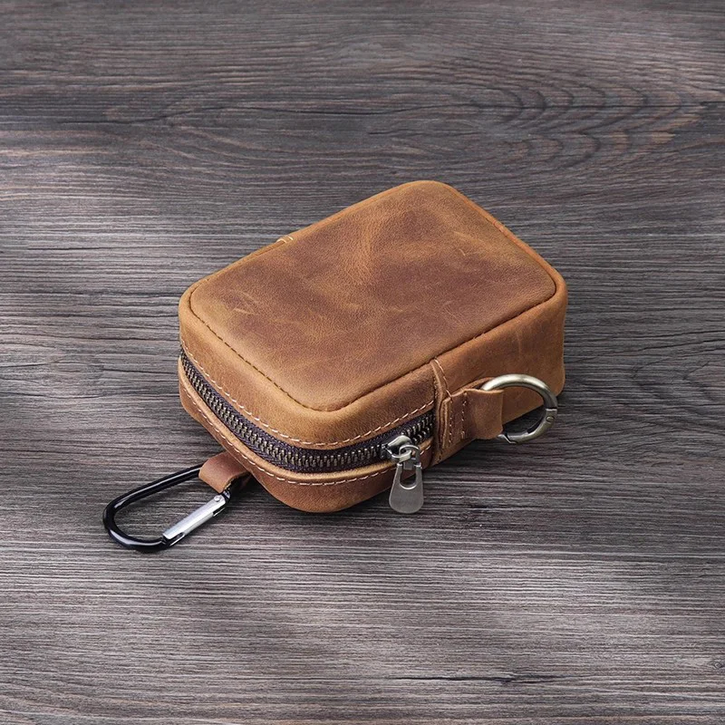 

WERLLANDS Vintage Distressed PU Leather Hook Design Multi-Color Key Coin Pouch