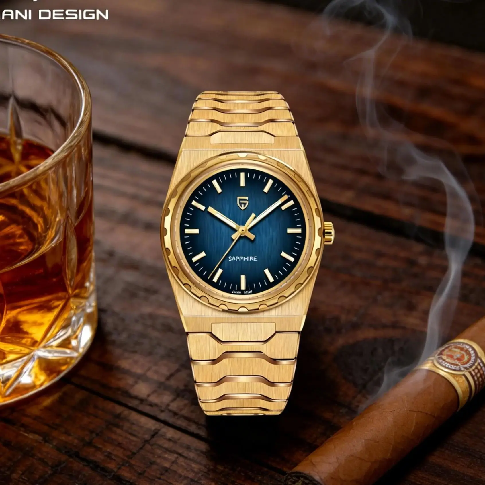 Pagani Design PDSY020 Wristwatch Japan VJ21 Quartz Movement Sapphire Glass 100M Waterproof Steel V2 Gift For Man