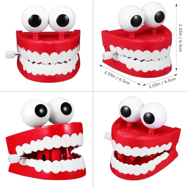 Novelty Wind‑up Shaking Big Teeth Toy, Funny Joke Prank Desktop Ornament, Creative Party Gift for Kids Adults
