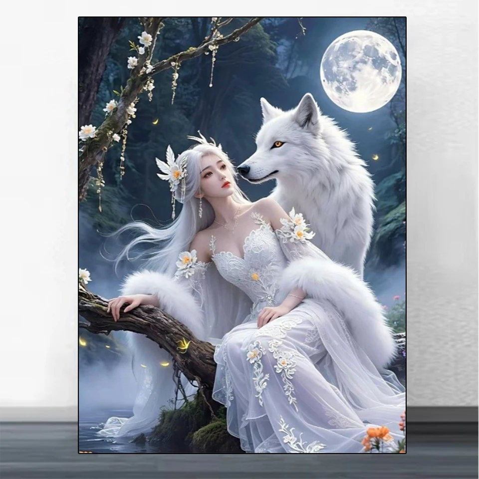 New 2026 Adult Beginner 5D Diamond Painting DIY Set Women Fairy Animal Rhinestone Mosaic Cross Embroidery Decoration