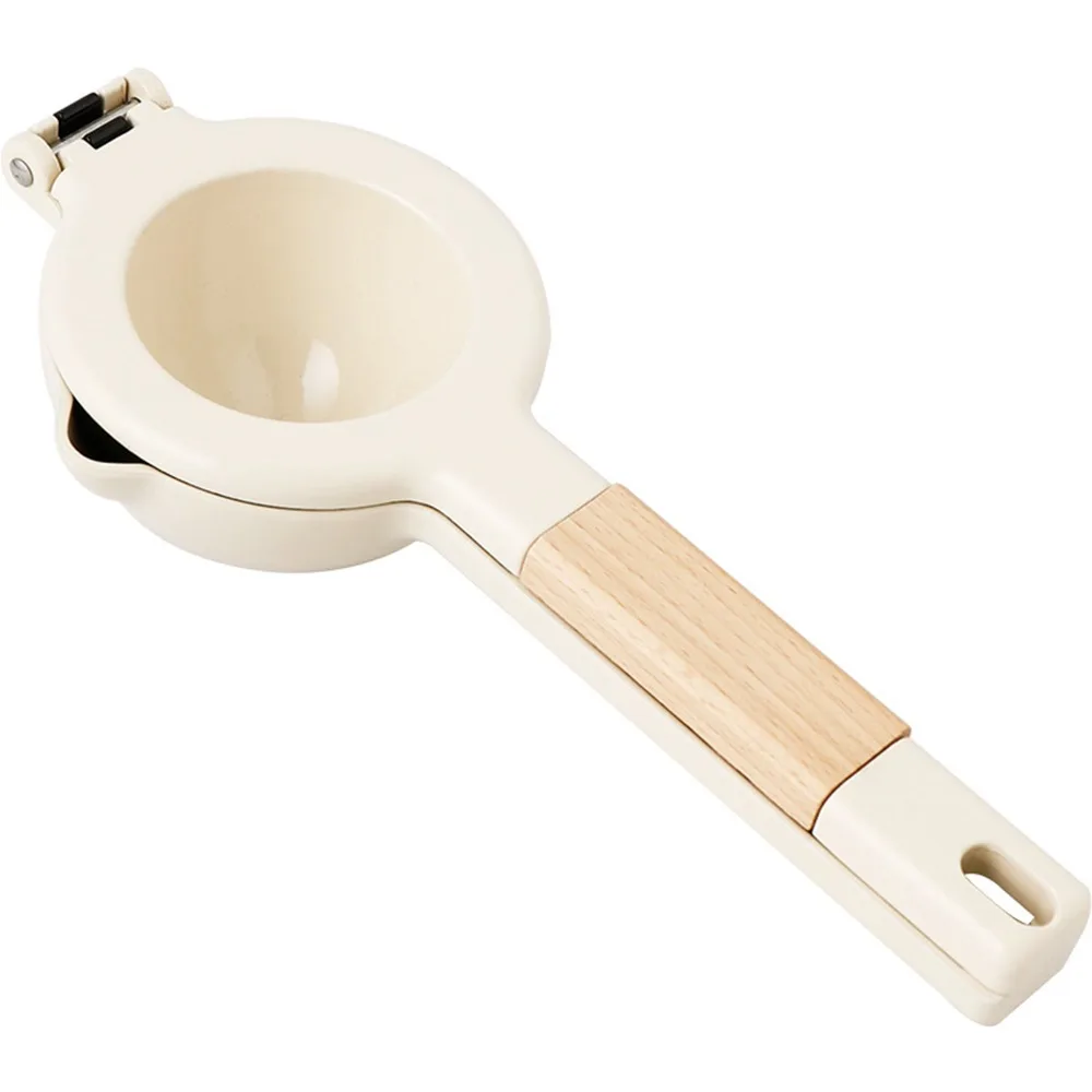 Zinc Ally Wood Handle Citrus Juicer White Ergonomic Design Lemon Squeezer Easy Clean Portable Size Manual Juicer Home Kitchen