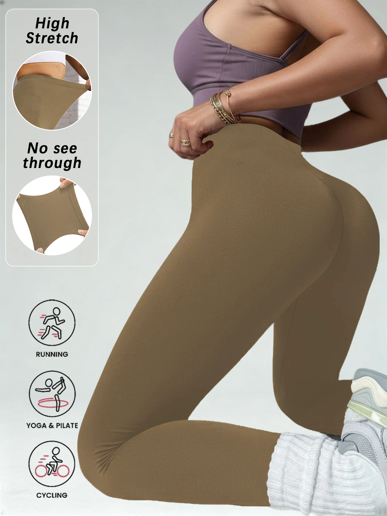 Women'S Super Soft Leggings,High Stretchy No See Through  Pants，for Casual Attire, All-Season