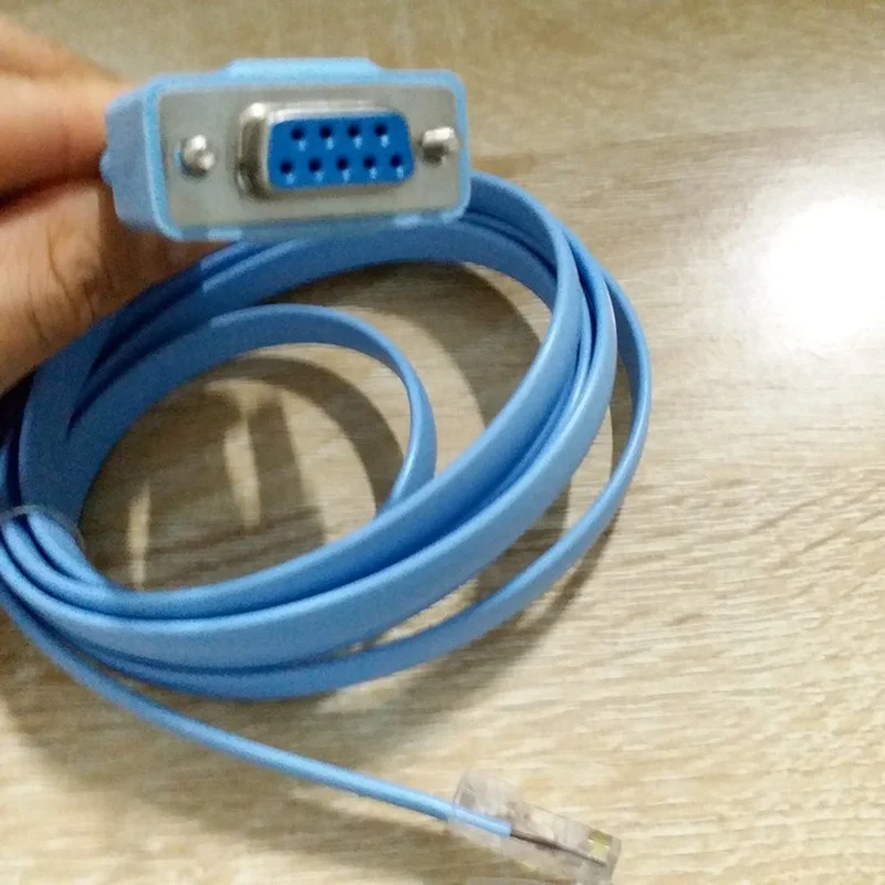 Cable adaptador de red de 1,5 m y 6 pies, Cable de consola Cisco RJ45 Cat5 Ethernet a Rs232 DB9 COM, enrutadores hembra de serie, color azul