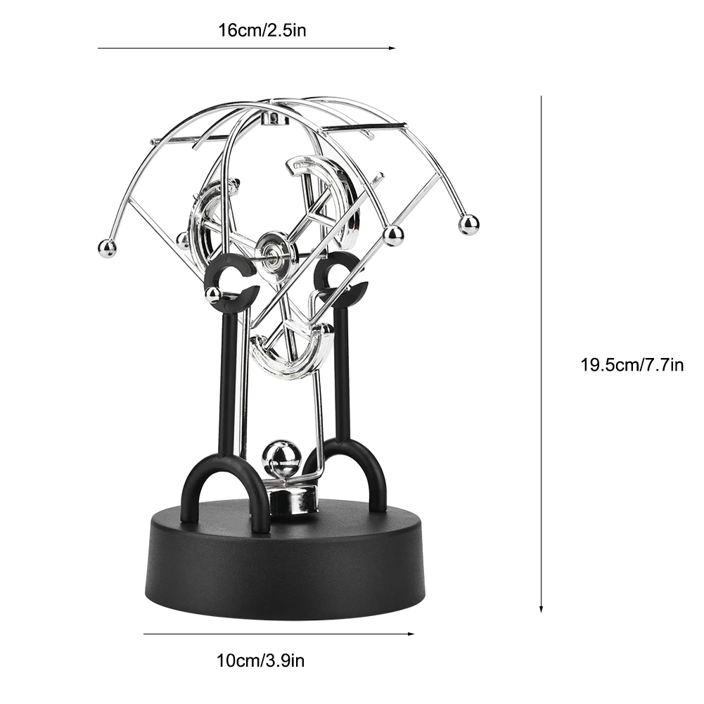 Perpetual Motion Revolving Gadget Semi arc shape Revolving Gadget Perpetual Motion Desk Office Decor Physics Science Art
