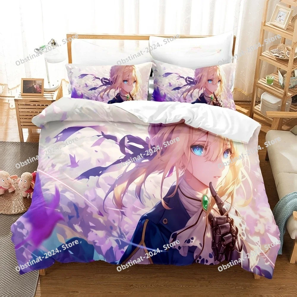 

Violet Evergarden Bedding Set Single Twin Full Queen King Size Bed Set Teenagers Bedroom Duvetcover Sets Fashion Bed Sheet Set