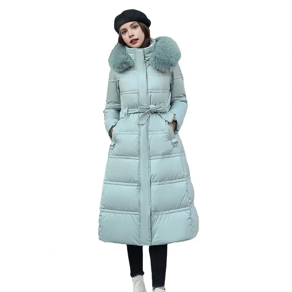 2024 New Korean Down Cotton Coat Women Long Winter Puffer Parkas Thicken Warm Hooded Cotton-Padded Jacket Coat Zipper Overcoat