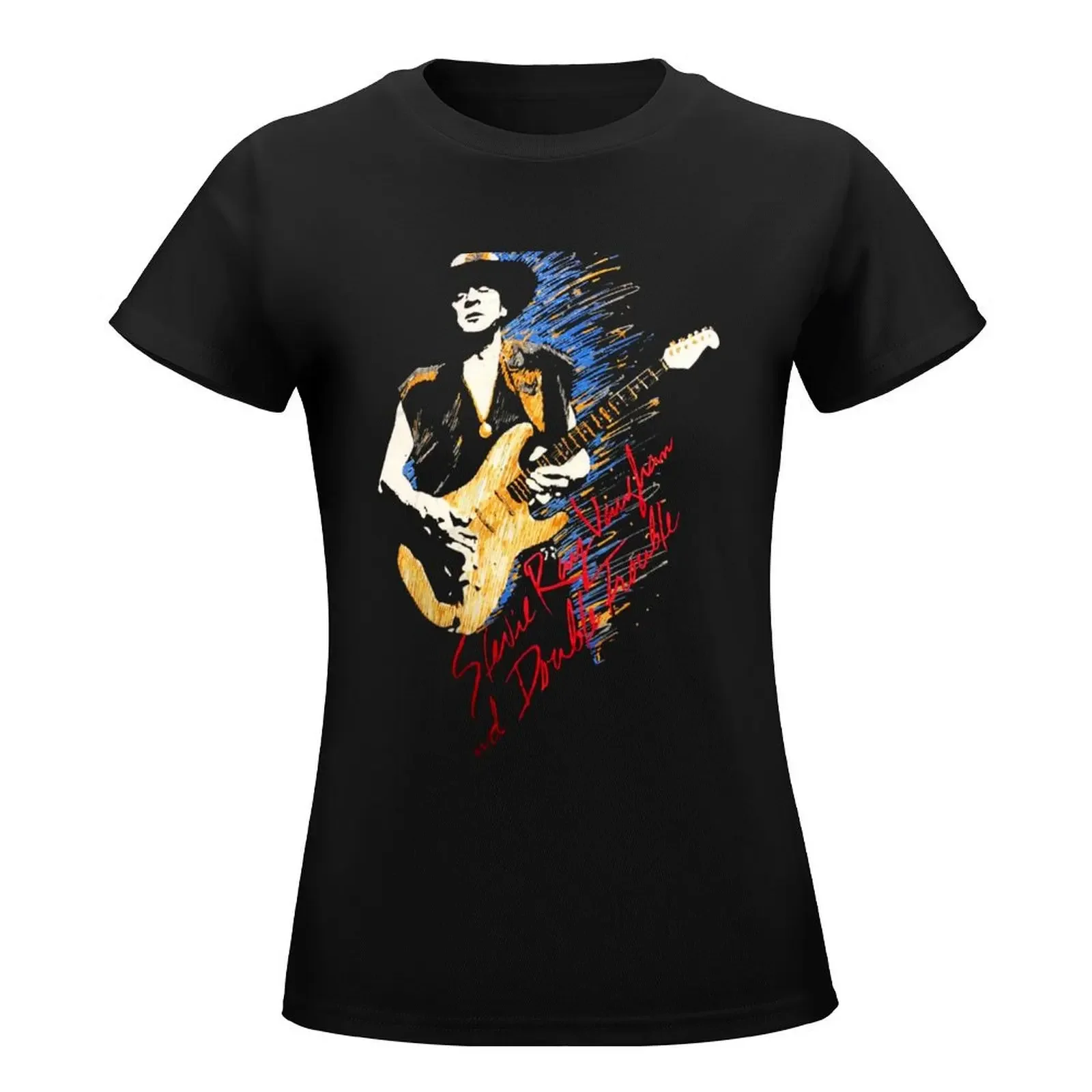 Stevie Ray Vaughan T-Shirt hippie clothes Short sleeve tee Blouse korean Women's clothes