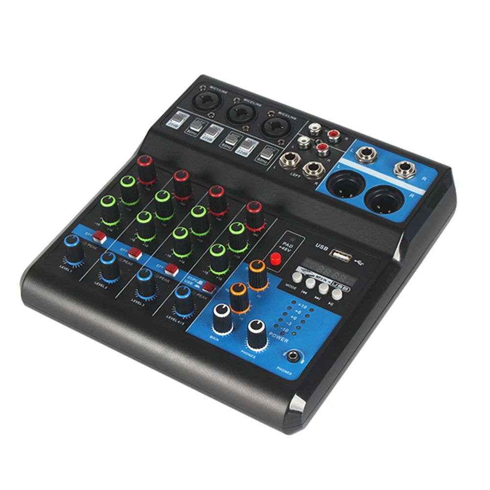 

A5 Live SoundCard Mixing Console Mixer for Live Streaming DJ Audio Equipment Professional Audio 5Channel Sound Mixer(US)