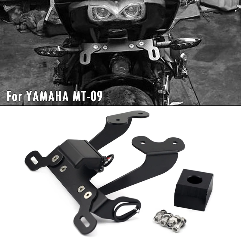 

For YAMAHA MT09 FZ09 MT-09 FZ-09 17-20 Motorcycle Accessories License Plate Holder Fender Eliminator Tail Tidy Bracket With LED