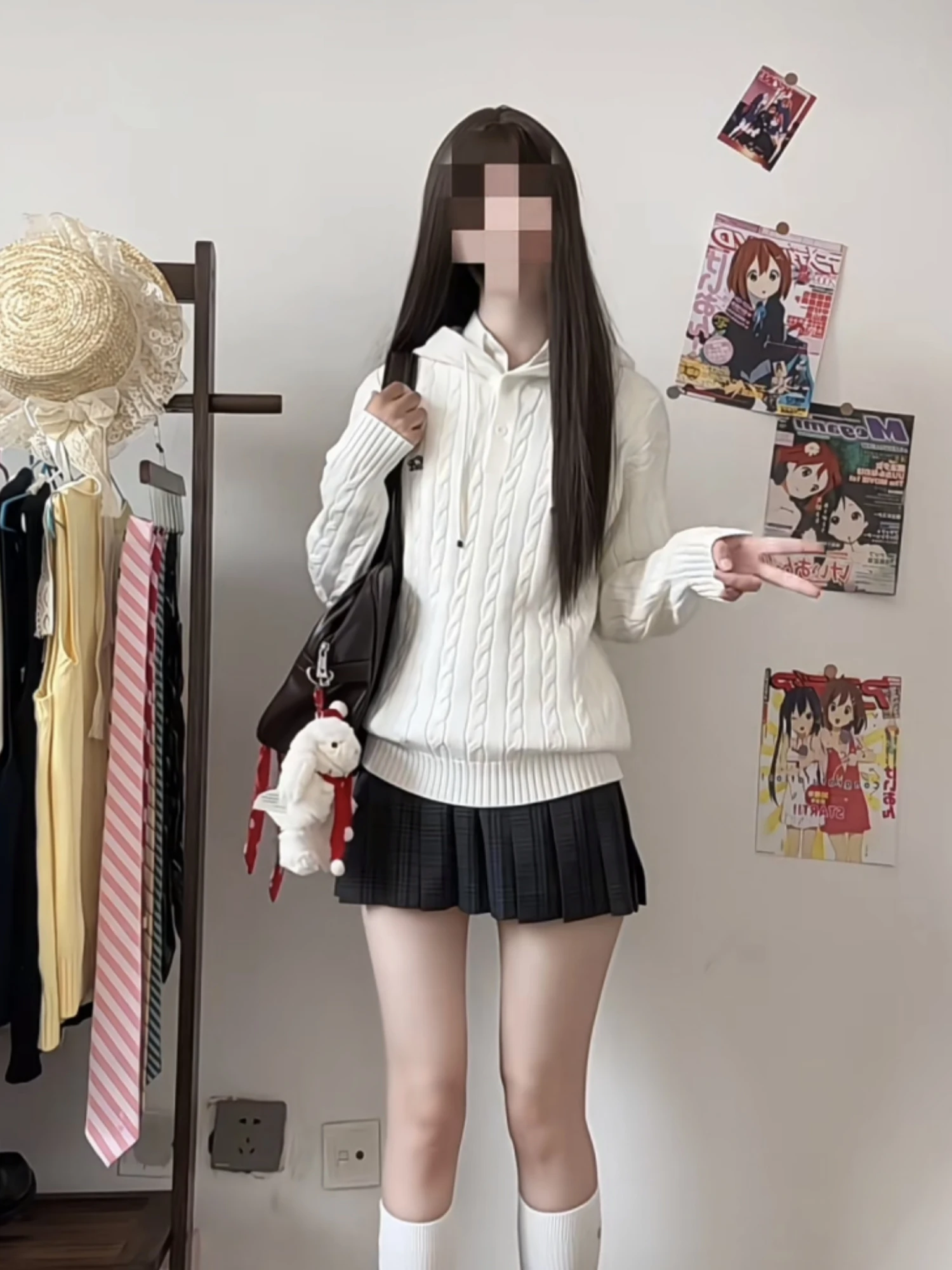 

Women's Long Sve Knitted Sweater Head Overcoat Autumn Winter College Sle orm Cotton Blend Knitwear Sweet Loose Fit