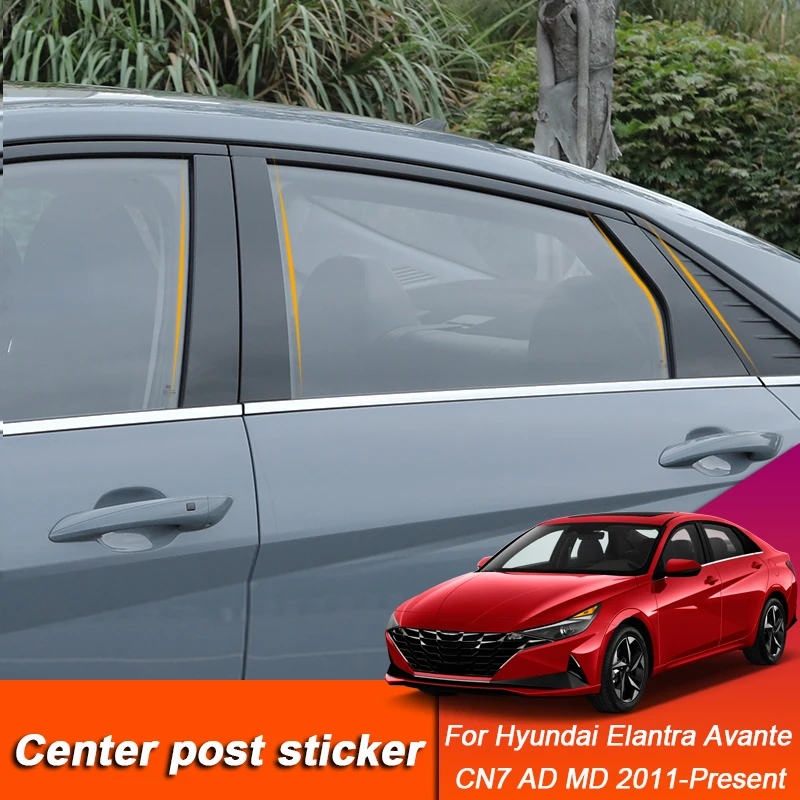 

For Hyundai Elantra Avante CN7 AD MD 2011-2024 Car Styling Window Center Pillar Sticker PVC Trim Anti-Scratch Film Accessories