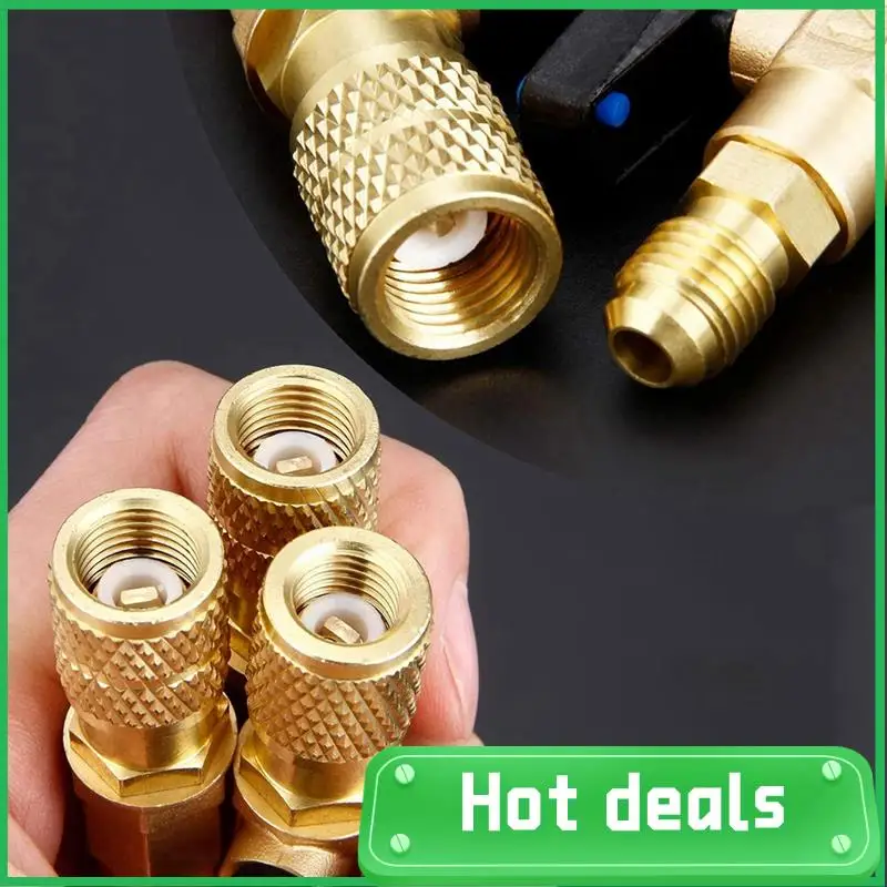 AC62-R22 Refrigerant Ball Valve Brass Air Conditioning Refrigerant Shut-Off Valve Connecting To Hose Refrigeration Tool