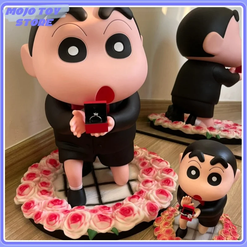 

Crayon Shin-Chan Anime Peripheral Creative Proposal Ring Box Wedding Rose Cute Diamond Ring Box Engagement Display Storage