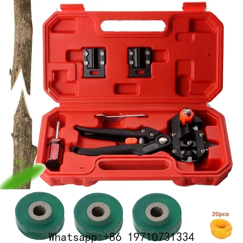 Professional Red Toolbox Grafting Pruner Garden Tool Farming Pruning Shears Scissor Fruit Tree Vaccination Secateurs with Tape