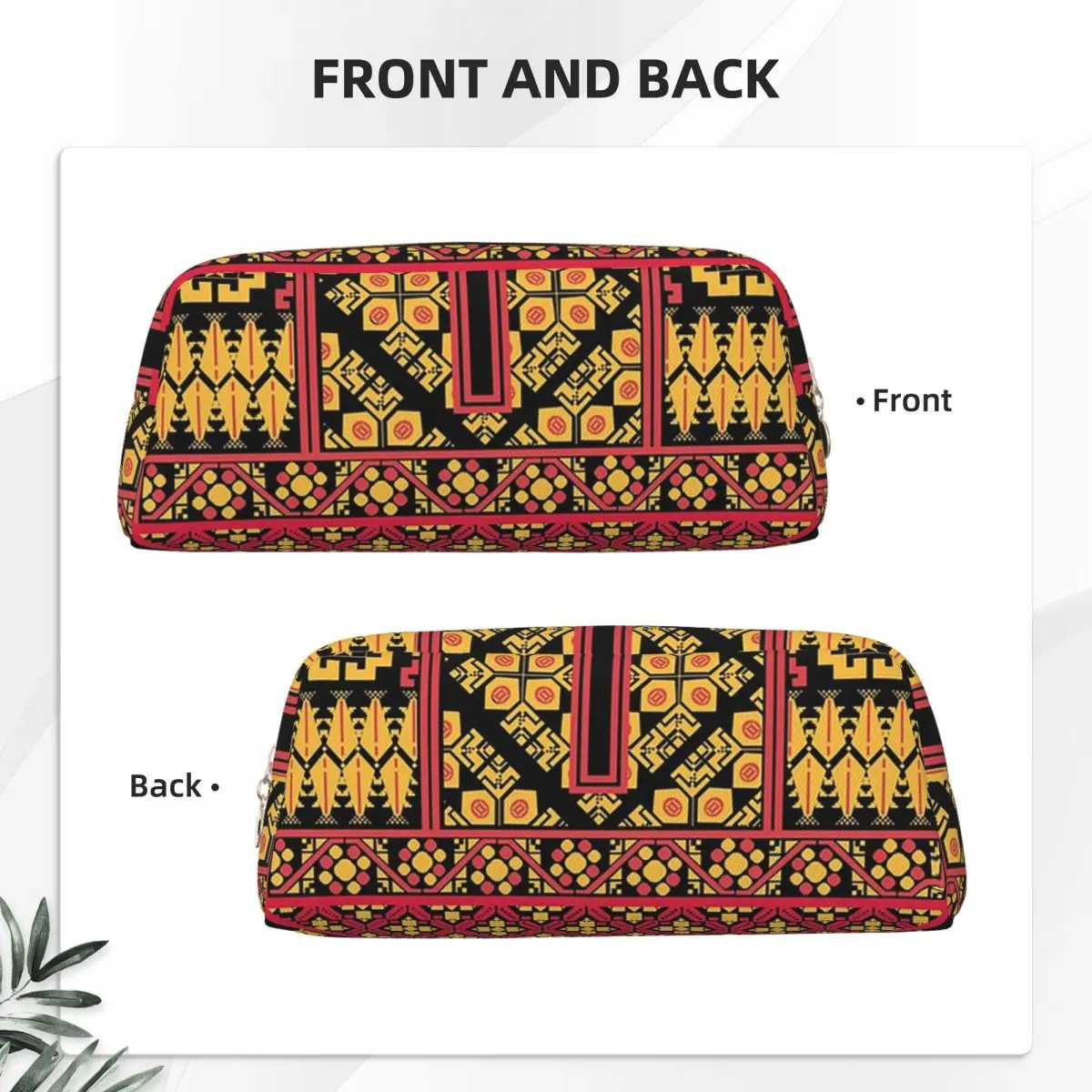 Tatreez Vibrant Geometric And Pine Tree Pattern Pencil Cases for Students School Pen Box Pencil Bag Pencil Pouch Pen Holder