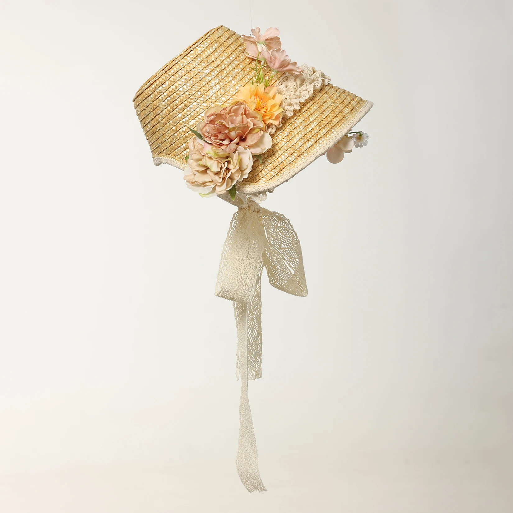 

Винтажный соломенный шляпный котелок в стиле рококо для вечеринок, косплея, чаепития, аксессуар для костюма