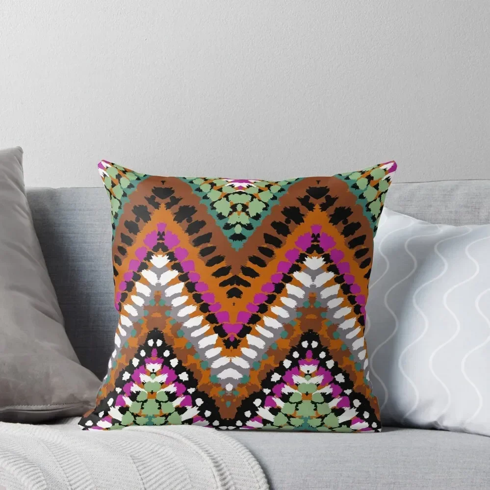 

Bohemian print with chevron pattern in vintage colors Throw Pillow Throw Pillow Covers Decorative Cover For Living Room pillow