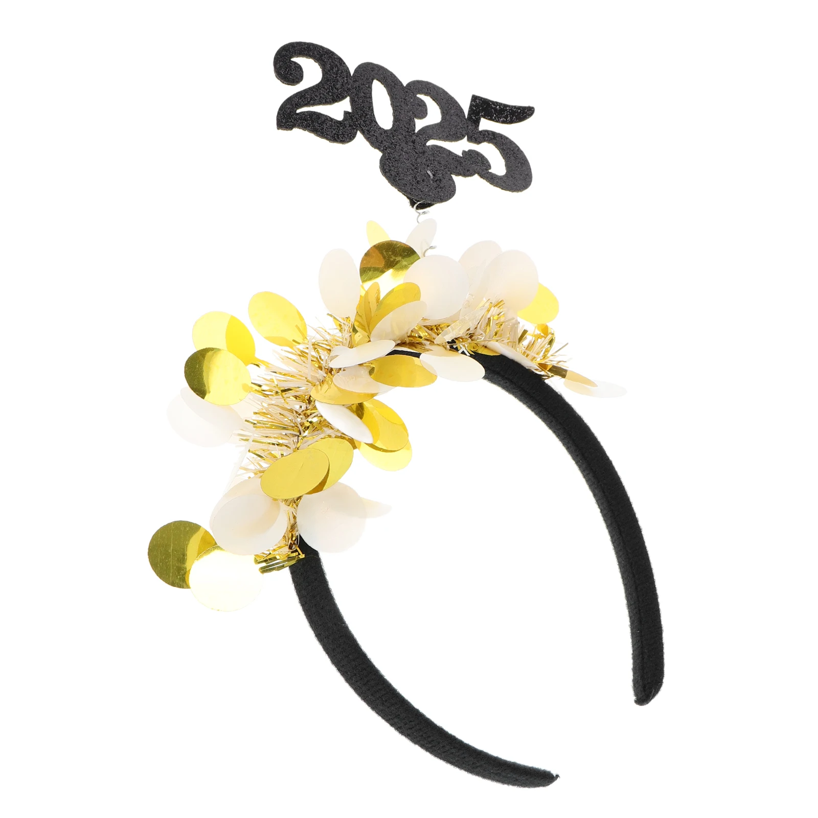 

2025 New Year Headband Round Gold Pieces Fashionable Graduation Party Accessories One Piece Design Eve Celebration