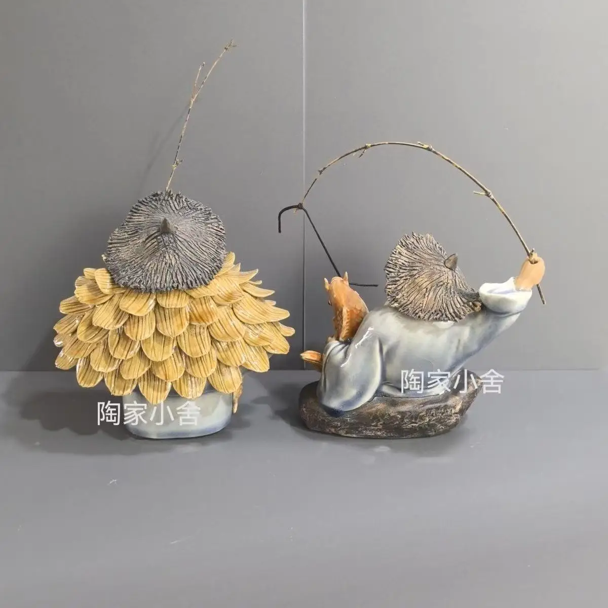 Decoration of Chinese put pieces of  Statue Ceramic Figure---Shiwan Kiln, Fisherman's Joy