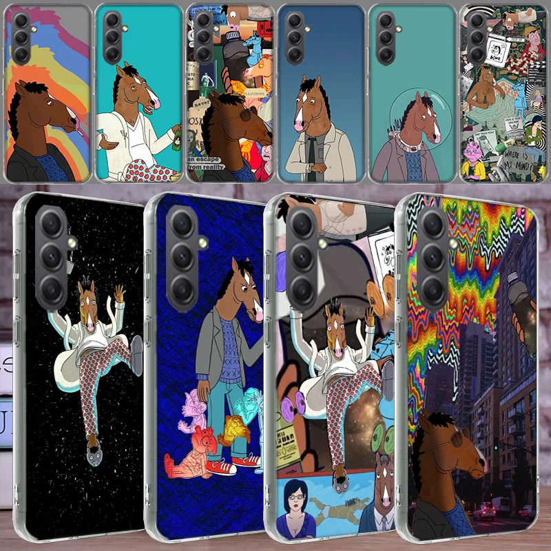 Cartoon B-boJack Horsemans Shell Phone For Samsung Galaxy Note 20 Ultra 10 Lite 9 8 A05S A50 A30 A20 A03 A04 A02S A70 A40 A10 A2