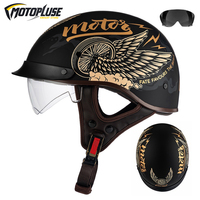 Motorcycle Helmet Retro German Casco Moto Helmet Street Touring Cool Personality Vintage Half Helmet DOT Approved Capacetes
