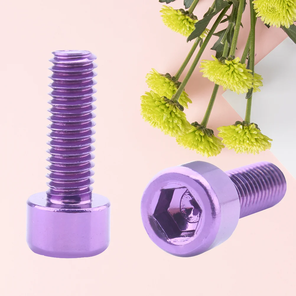 

2 PCS M5*15MM Aluminum Alloy Screw Kettle Frame Screw Mountainous Road Folding Handle Riser Screw(Purple)