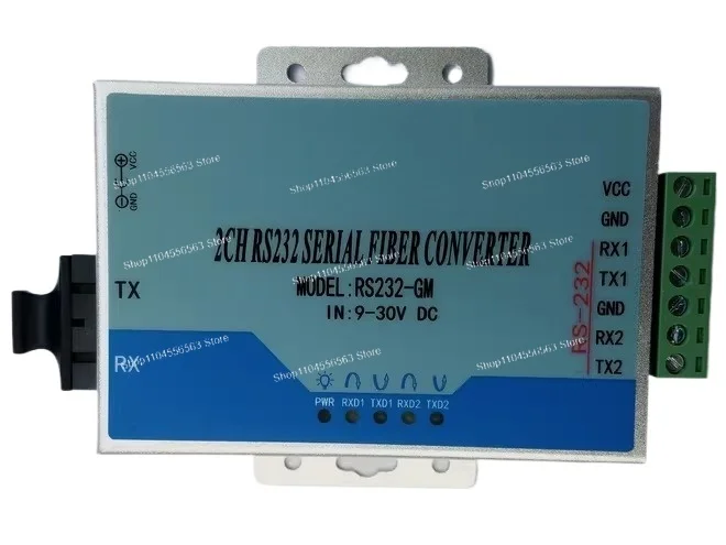 Two-way RS232 to Optical Fiber Converter Transceiver 600 W Lightning Protection with Single (Multi) Mode Double Fiber SC Square