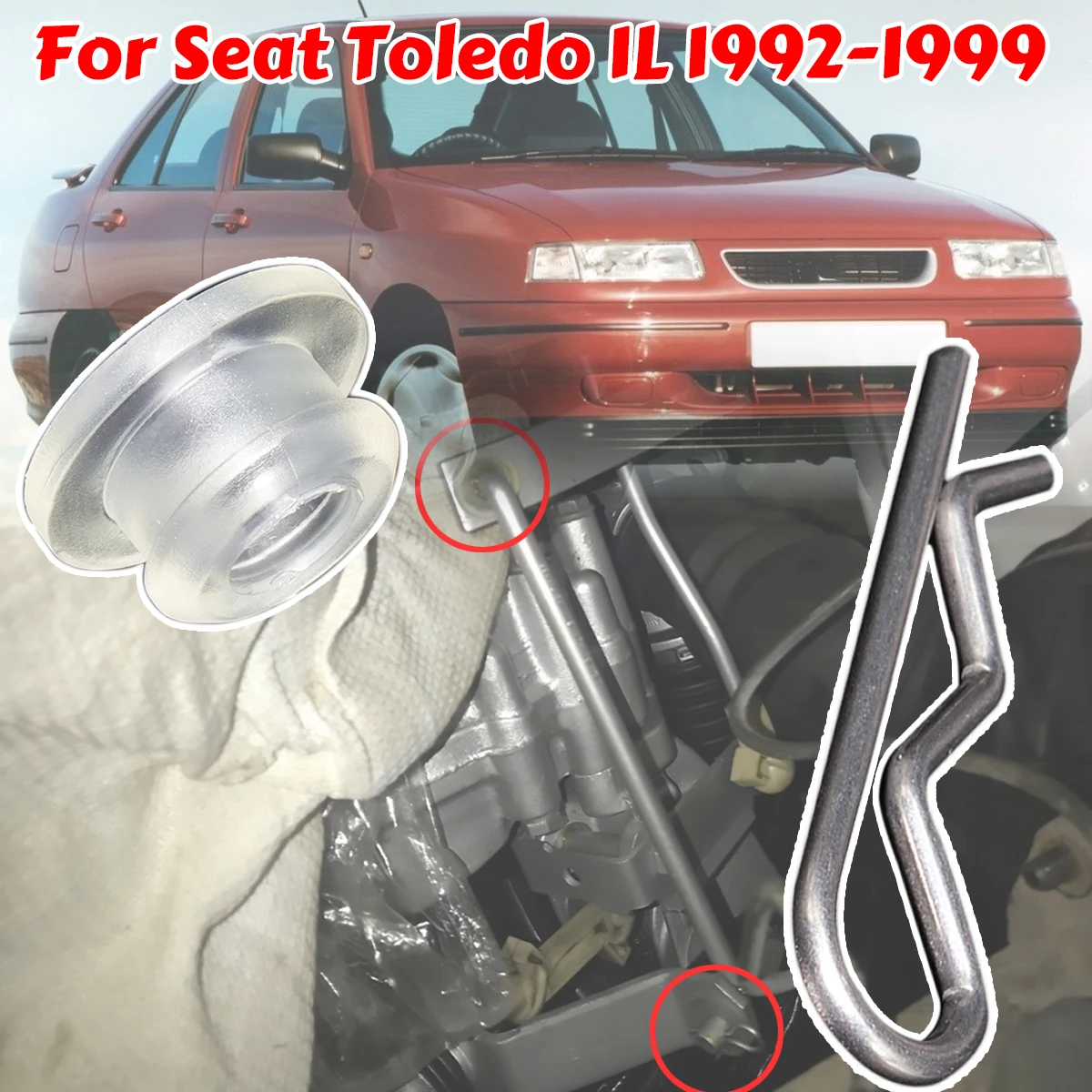 2pcs Gear Shift Lever Bushing Linkage bearing Securing Spring Clip For Seat Toledo 1L 1992-1999 MT Gearbox Shifter Rod Selector