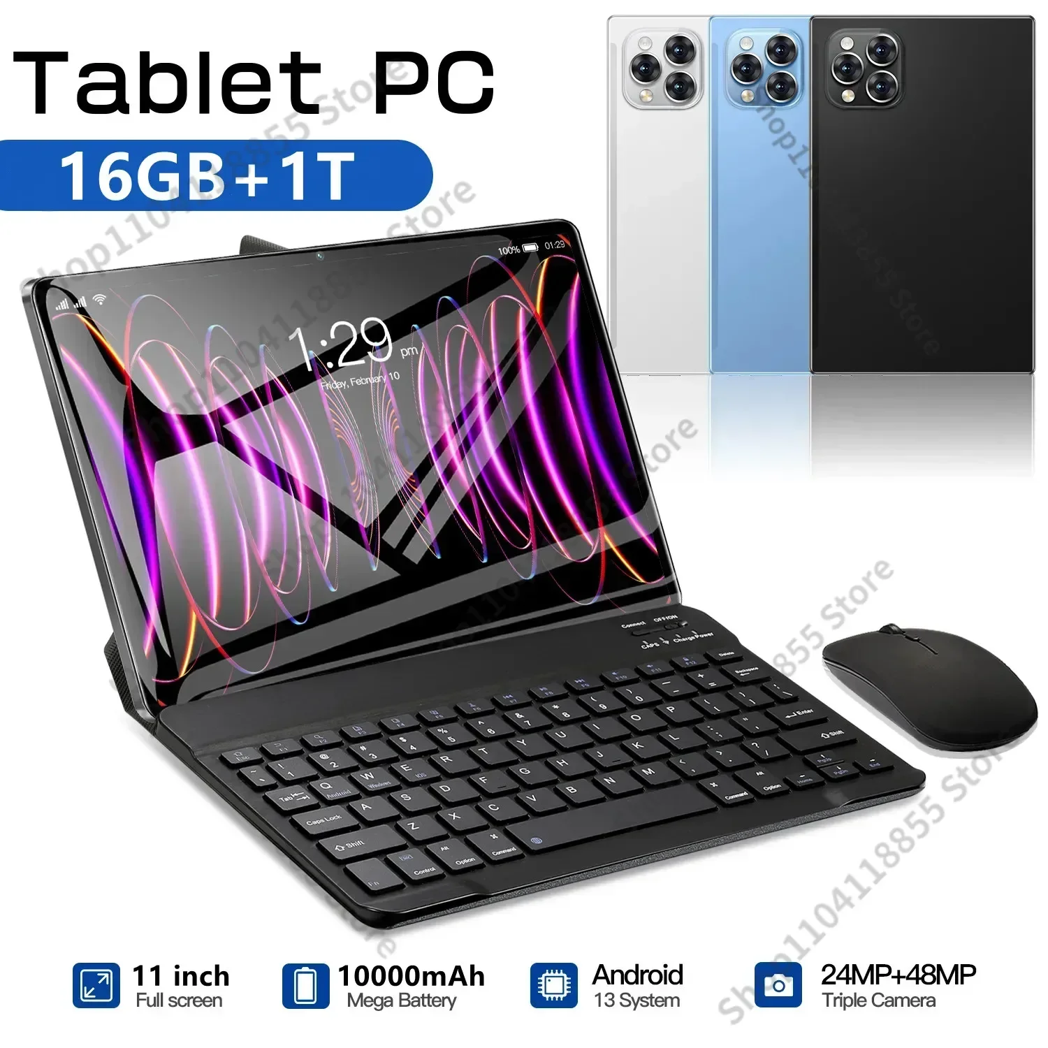 2024 정품 패드 15 프로 태블릿, 안드로이드 14, 11 인치, 16GB + 1TB, 5G 듀얼 SIM 전화 통화, GPS, 블루투스, 와이파이 태블릿 PC, 신제품