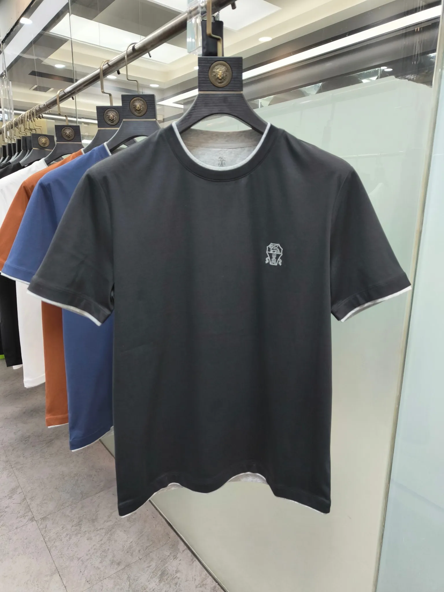 2025 DIKU Polo Shirt Silk Men 2025 New Fashion Embroidery Elastic Short Sleeve Color Block Quality Big Size M-3XL