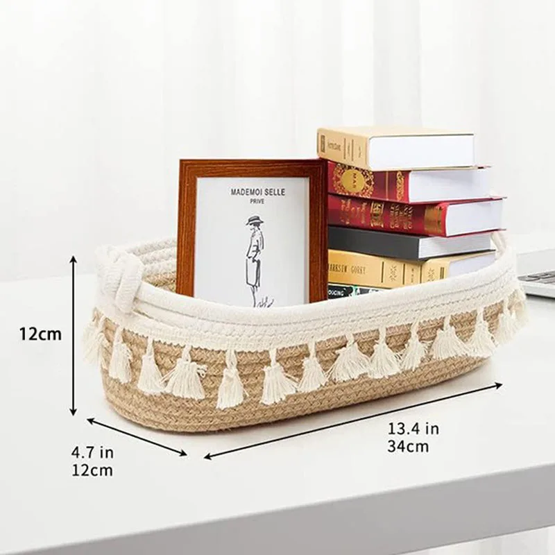 Nordic Cotton Rope Woven Storage Baskets Organize Boxs Desktop Sundries Organize Basket Sundries Key Cosmetics Storage