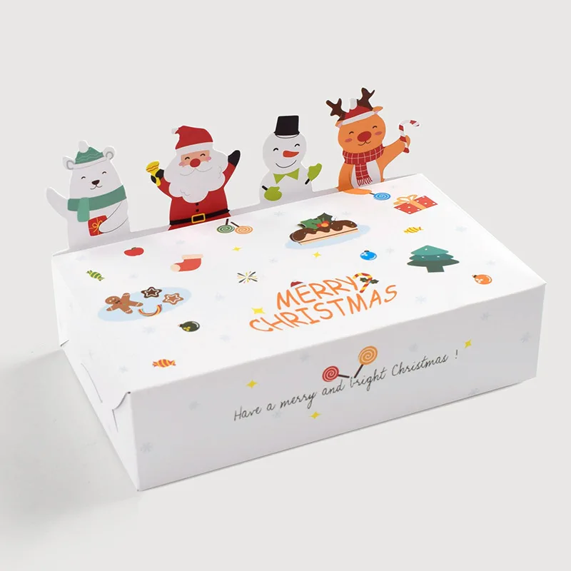 Christmas party gift packaging gift box paper box three-dimensional animal cute candy biscuit folding box 10 pieces/pack