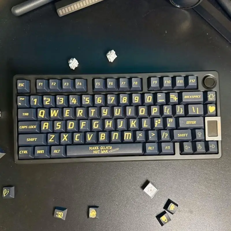 652F 130PCS PBT Dye Subbed Keycaps Black Keycap Set For Mechancial Keyboard Switches Keycaps Replacement