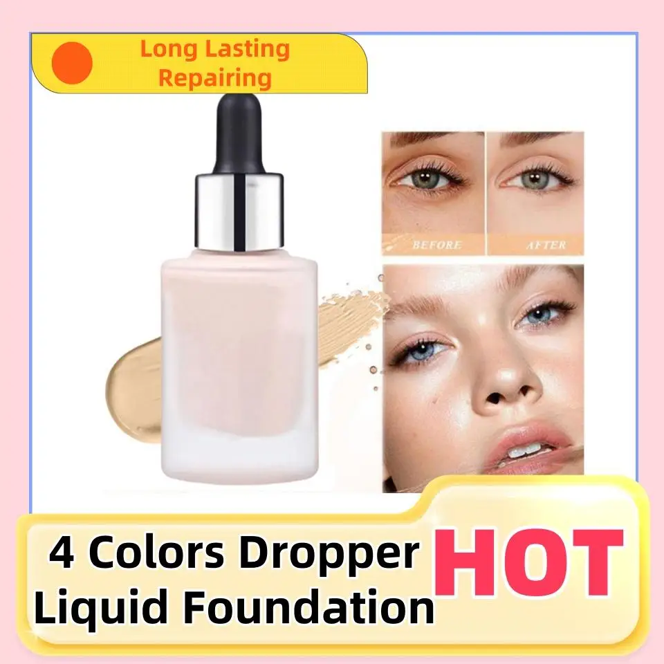 

New Dropper Concealer for Dark Circles Freckles Acne Pigmentation and Blemishes Long Lasting Moisturizing Liquid Foundation