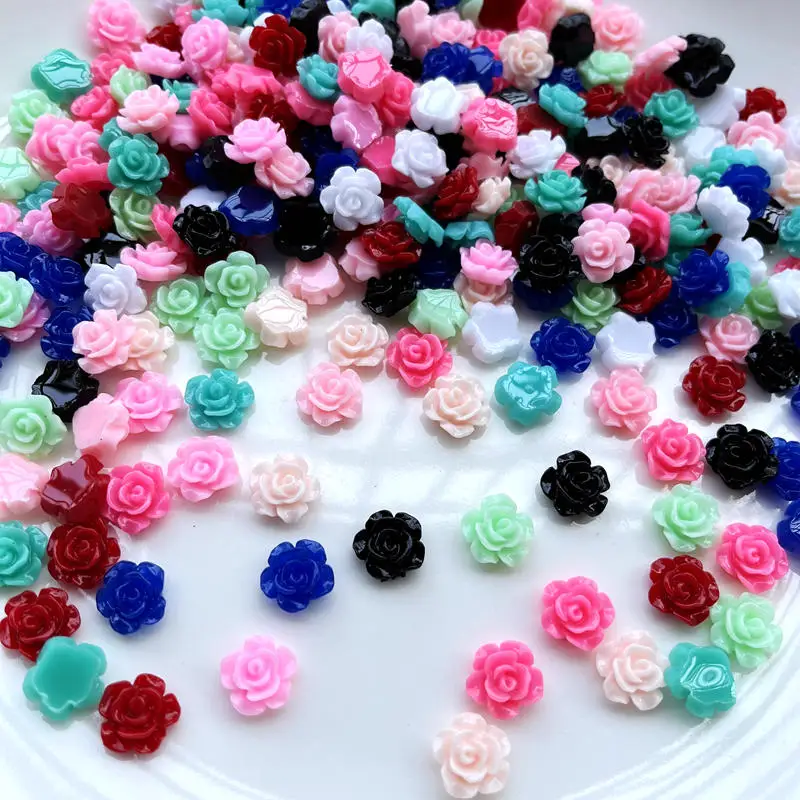 50 pieces of new cute 13mm resin mini flower flat back Cabochon scrapbook Kawaii DIY decorative accessories